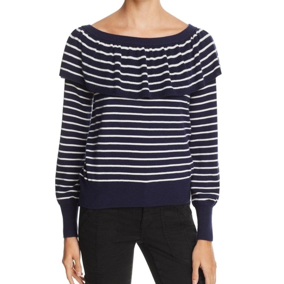 Joie Adinam Ruffled Striped Sweater XS